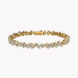 5A Cubic Zirconia Iced Out Bling Geometric CZ Tennis Chain Bracelet For Women Luxury Jewelry