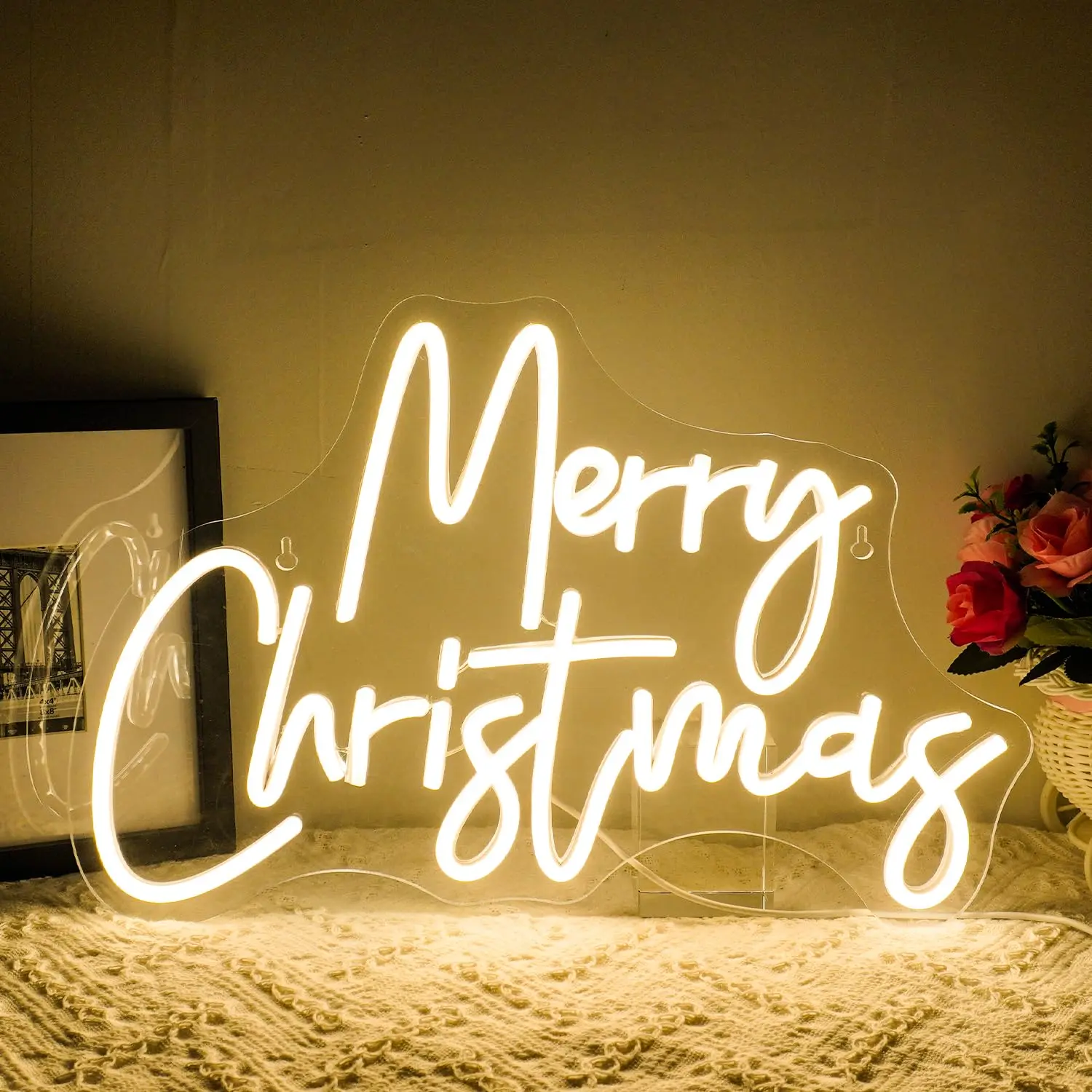 Merry Christmas Neon Dimmable Signs For Wall Decor Lights Christmas Bar Man Cave Club Party Room Shop Bedroom Decoration Gifts