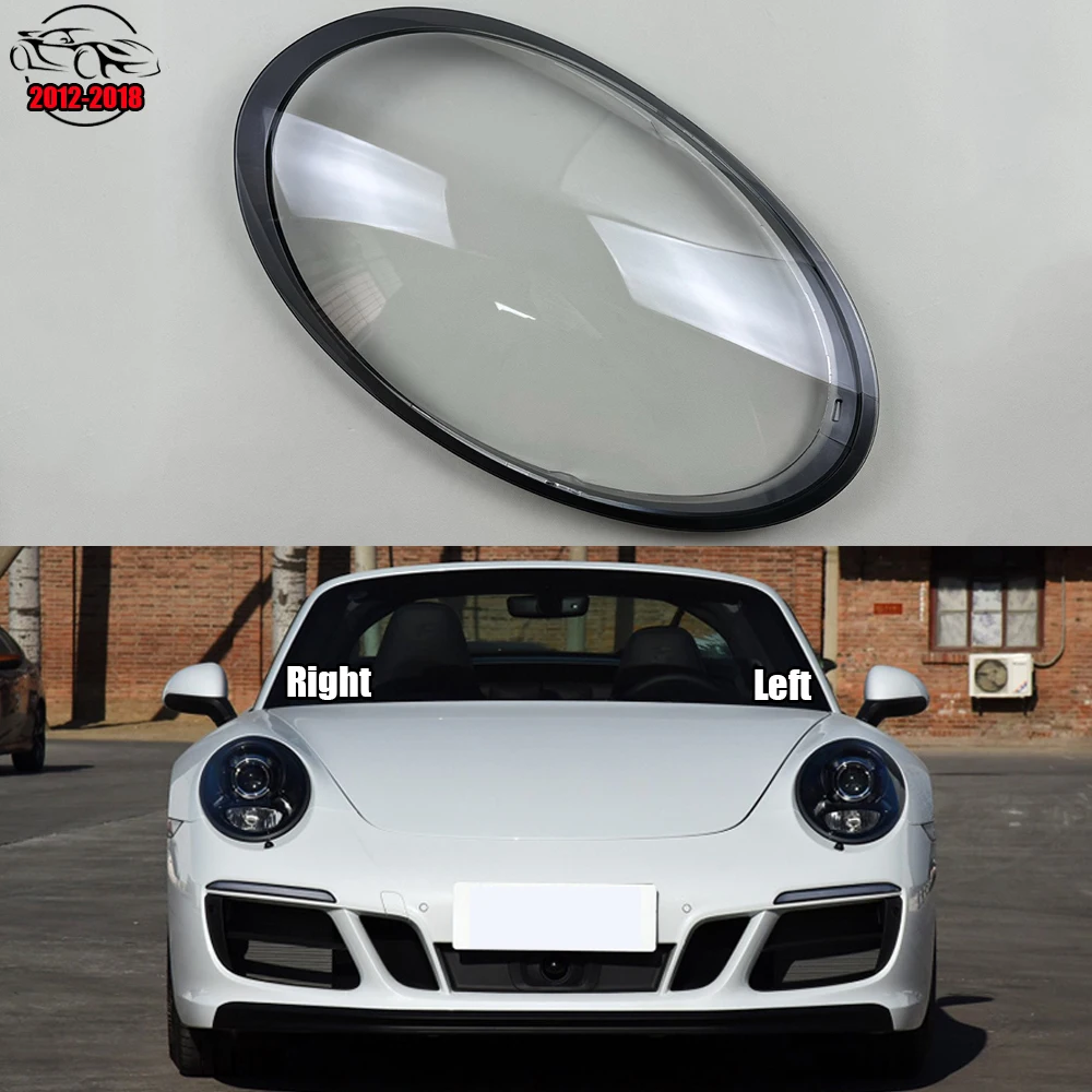 

For Porsche 911 991 2012-2018 Front Headlight Cover Shell Headlamps Lampshade Lens Glass Replace Original Lampshade Plexiglass