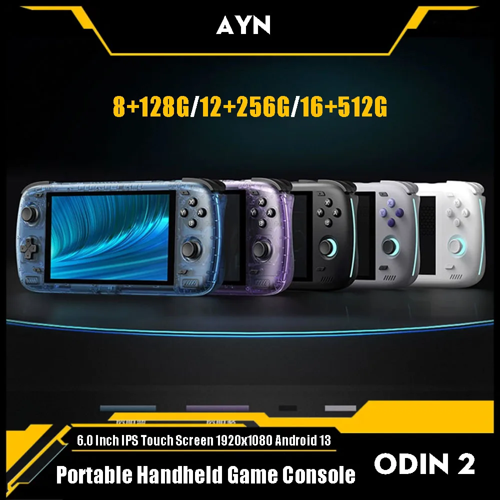 Odin 2 Handheld Game Console 6.0 Inch IPS Touch Screen 8000mAh 1920x1080 Android 13 Wifi Bluetooth Portable Game Video Player