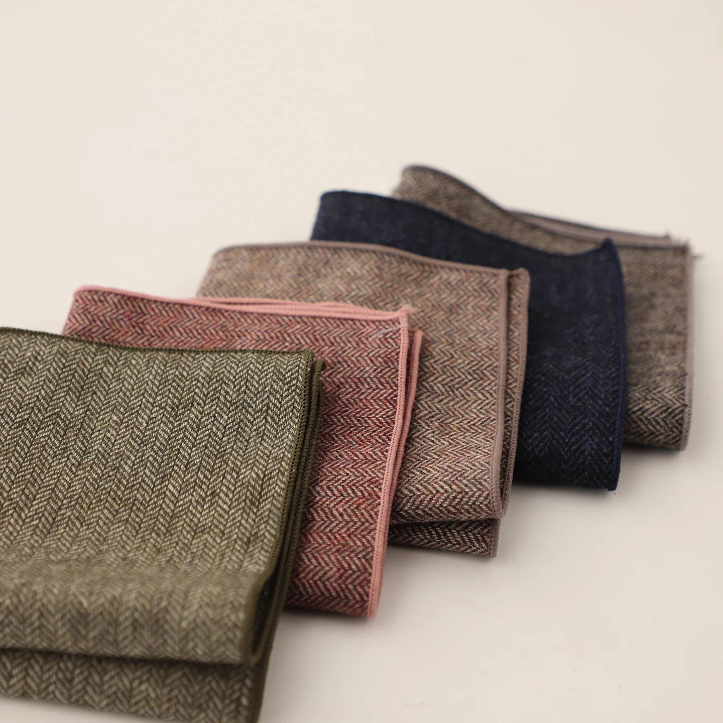 23cm Fashion Mens Wool Pocket Square Plaid Striped Solid Brown White Handkerchief Wedding Party Suit Hanky Knitted Towel Cravat