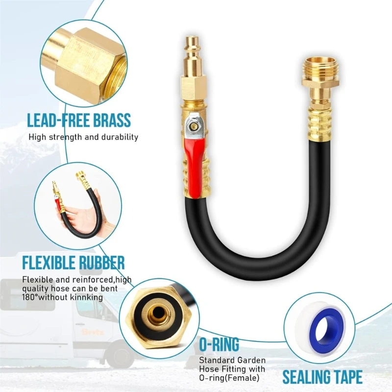 Conjunto mangueira com inverno para carro recreativo desligado para trailer viagem