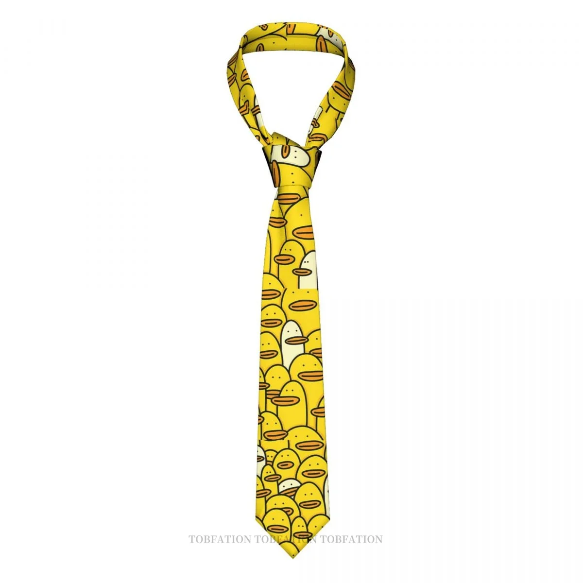 Doodle Art Print Ties Rubber Duck Casual Unisex Neck Tie Daily Wear Narrow Striped Slim Cravat