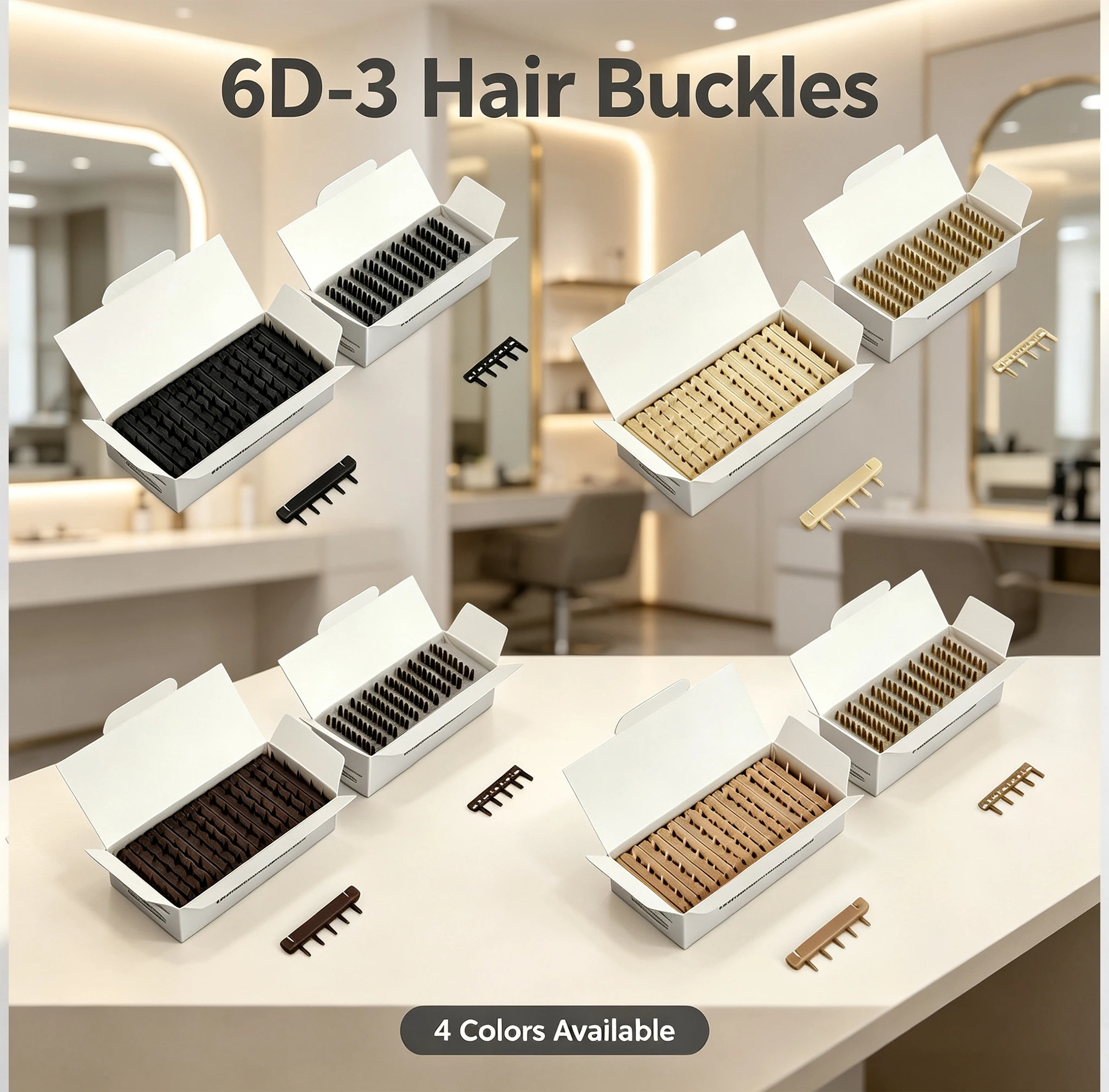 3rd Generation 6D Buckles for 6D3 Hair Extensions 40pcs/Set 6D Hair Extension Machine Compatible with 6D3 Hair Extensions 3D
