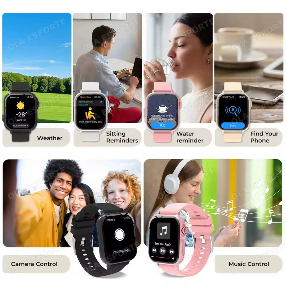 Nuevo reloj inteligente con rastreador GPS para hombres y mujeres, resistente al agua hasta 5ATM, Monitor deportivo de ritmo cardíaco y salud, reloj inteligente con llamadas Bluetooth para Android ios