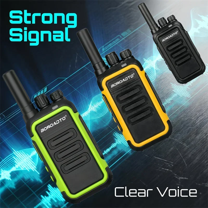 Portable UHF Long Range Walkie Talkie Set Rechargeable Emergency Transceiver for Outdoor Use