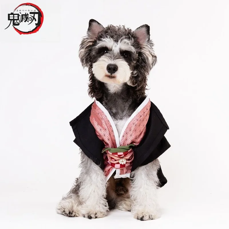 

Кимоно Demon Slayer Pet Tanjiro Nezuko Haori, костюм для собак, кошек, японского аниме, наряд для косплея с стилями Zenitsu Giyuu, подарок