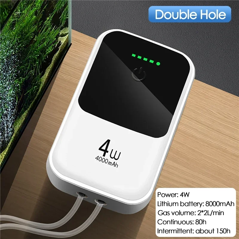 

8000mAh Aquarium Fish Tank Aerator Pump Oxygen Pump Charging Dual-Mode Air Pump Portable Household Outdoor Fishing Tool