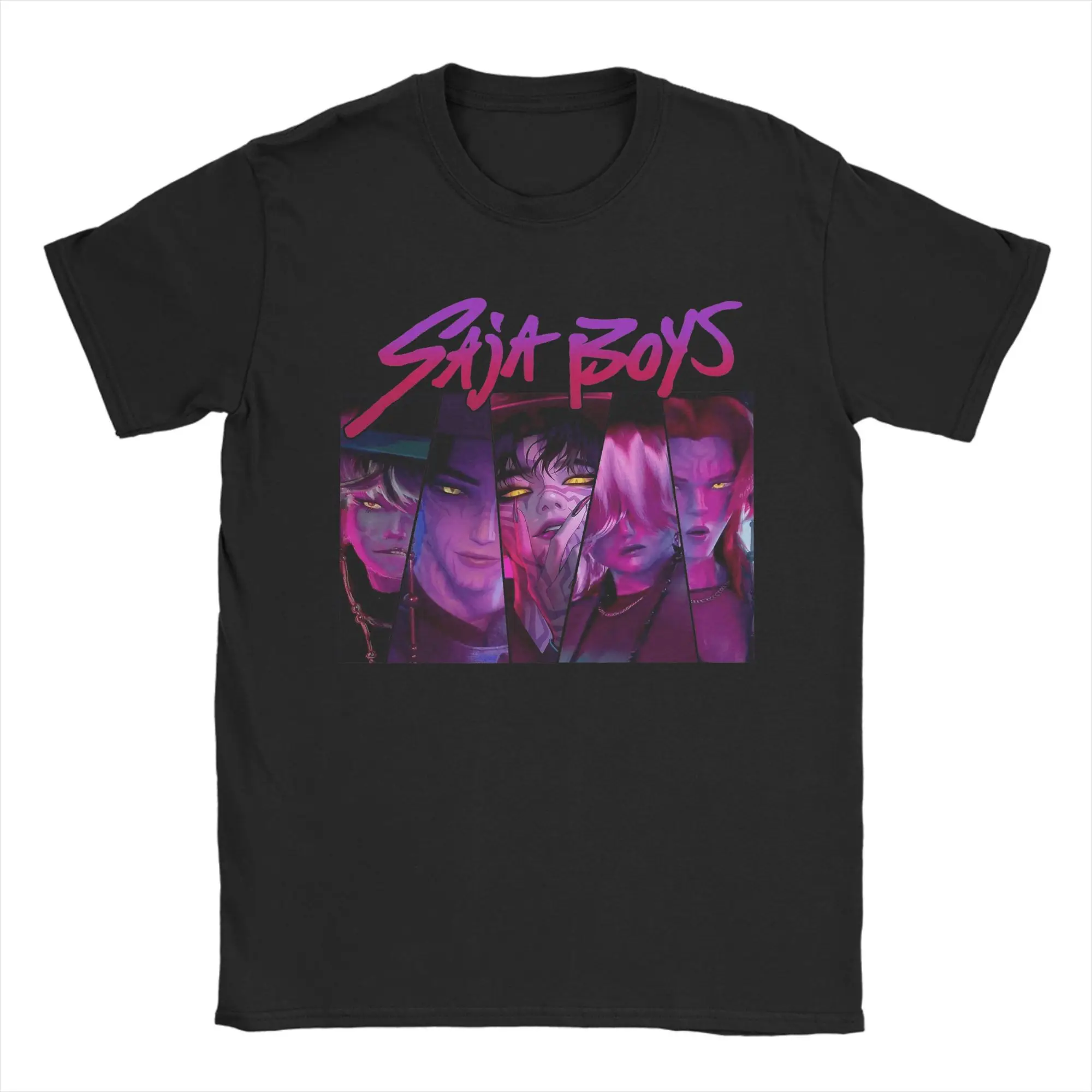 

Saja Boys Kpop Demon Hunters аниме мужские футболки крутые футболки с короткими рукавами футболки с круглым вырезом хлопковые топы 4XL 5XL