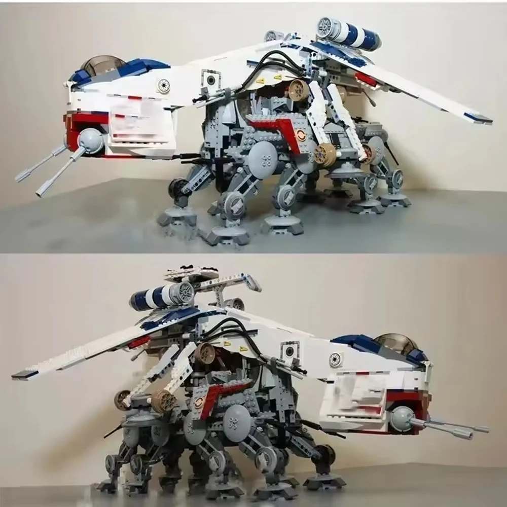 متوفر في المخزون UCS طائرة Moc سفينة معركة البهلوانية بنة AT-OT نموذج وحدات تصميم ستار 10195 ألعاب هدية 1758 قطعة #3