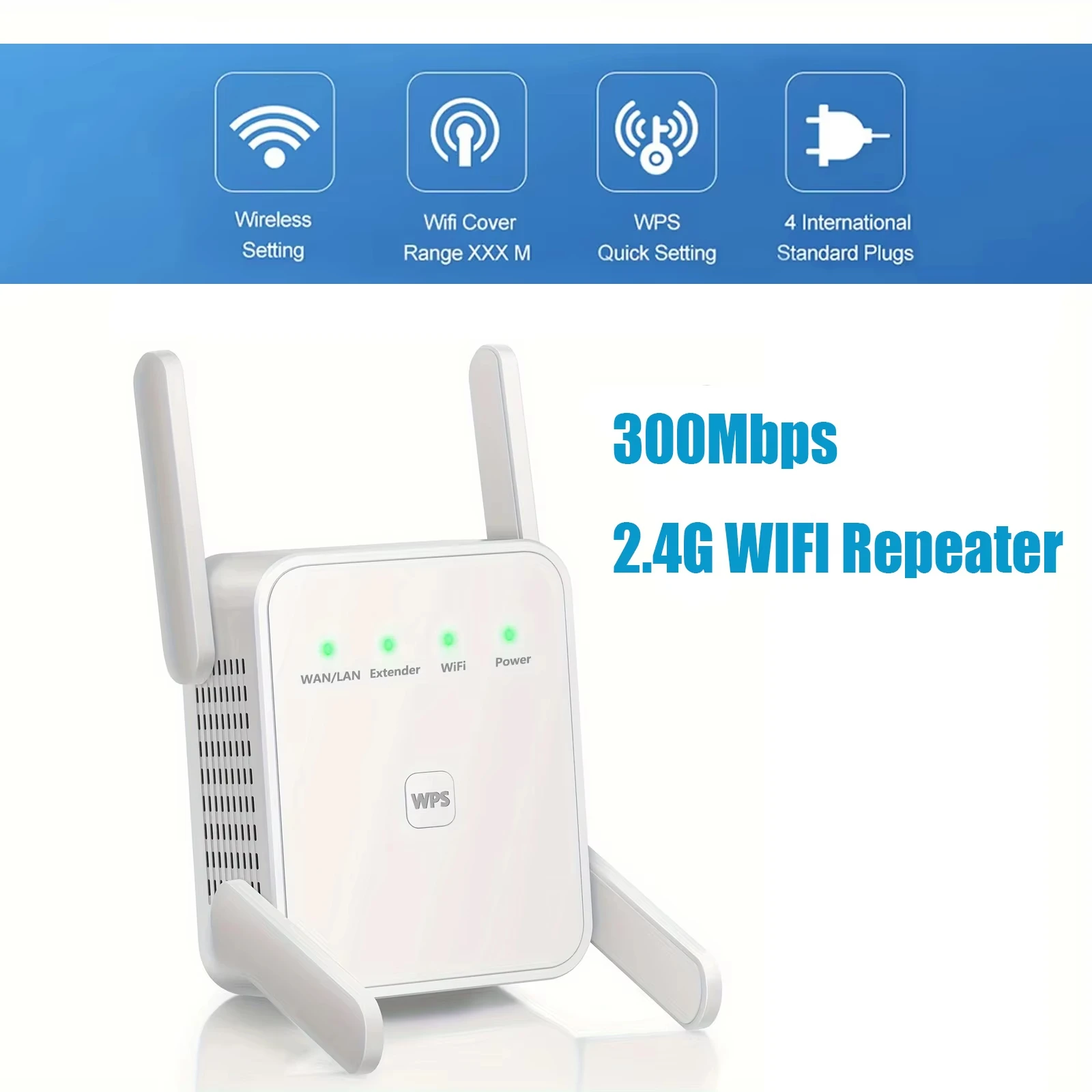 300Mbps Wireless WiFi Repeater Booster 2.4G Wi-Fi Signal Amplifier Extender Router Network Wlan WiFi Repetidor