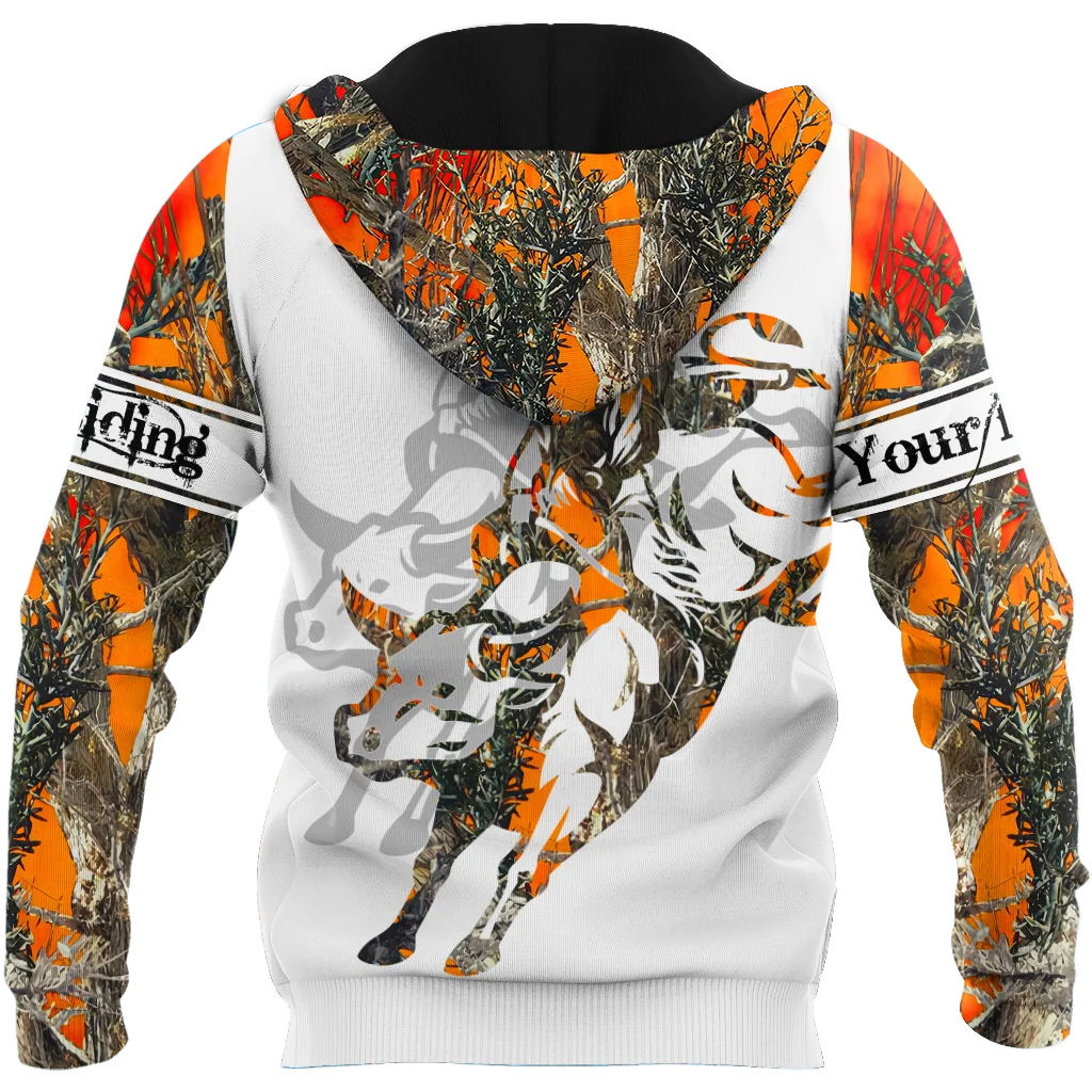 Custom Name Bull Riding Tattoo 3D All Over Printed Men Hoodie Unisex Hooded sweatshirt Streetwear Casual zipper hoodies DK446