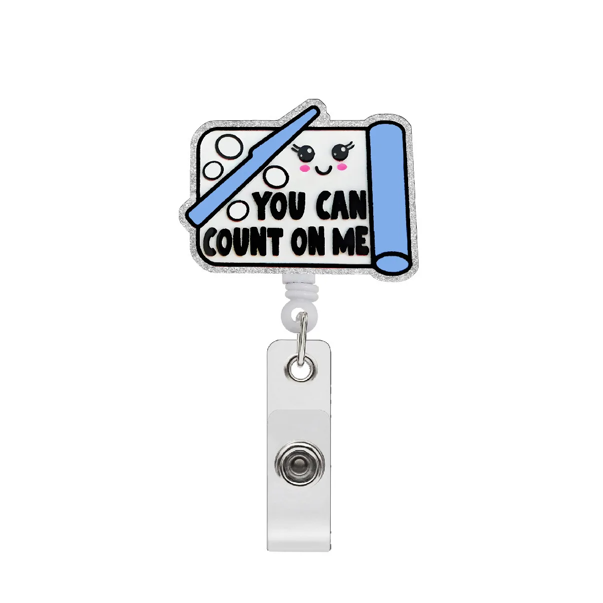 

Флэш-акрил, легко вытягиваемый значок, выдвижная пряжка 360° ° Вращающийся значок доктора и медсестры, прокрутка, орган, держатель для удостоверения личности, подарки