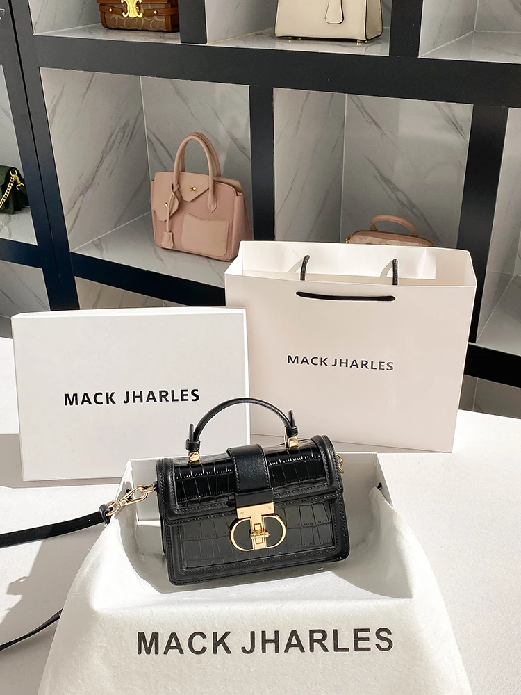 

Niche and Luxury Handbag with Charming Decoration Metal Lock Women's Stylish and Versatile Shoulder Crossbody Bag for Dating