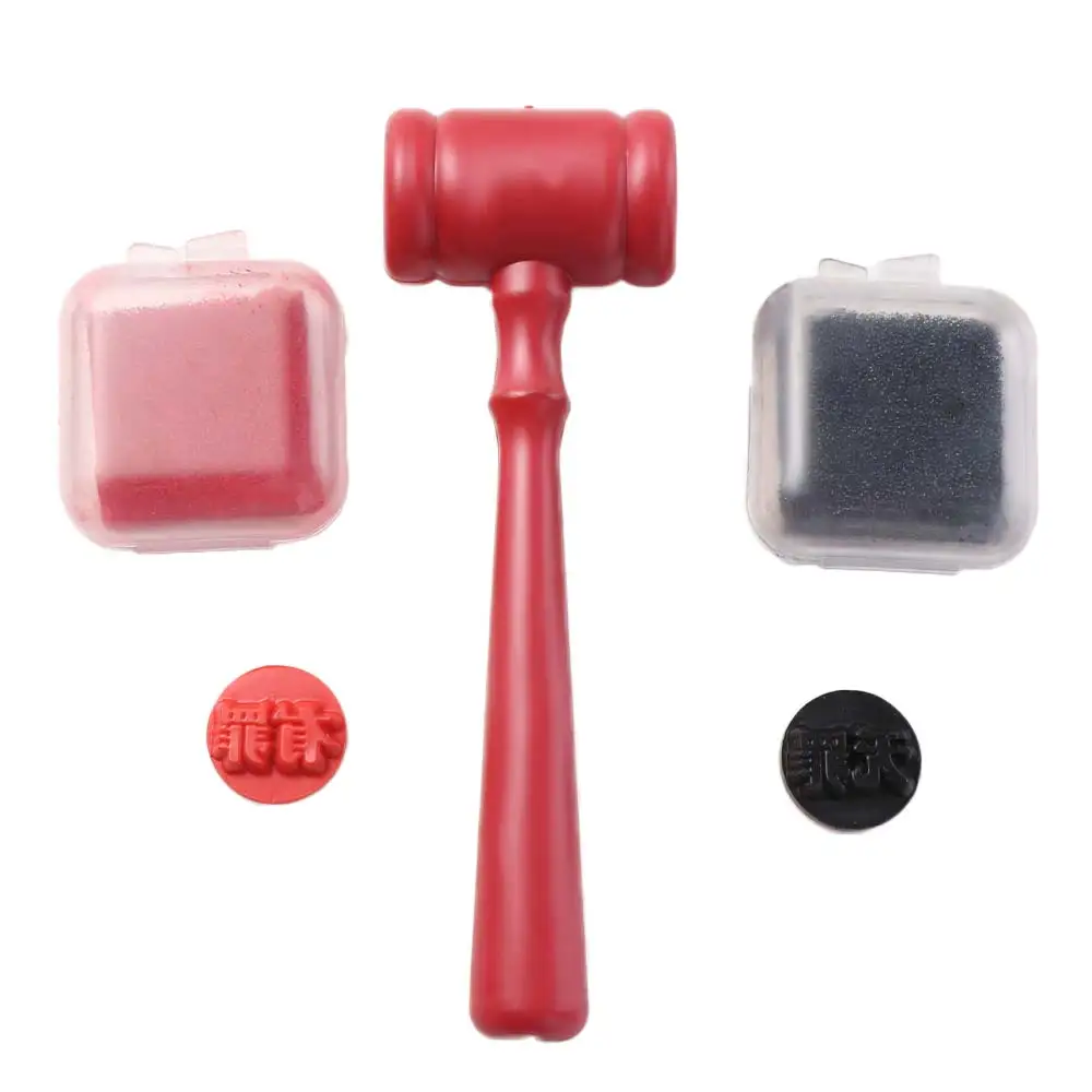 Inkpad Judge Stamp Hammer Tool Red Toy Wooden Hammer Wooden Portable Mini Judge Gavel Scrapbooking Supplies