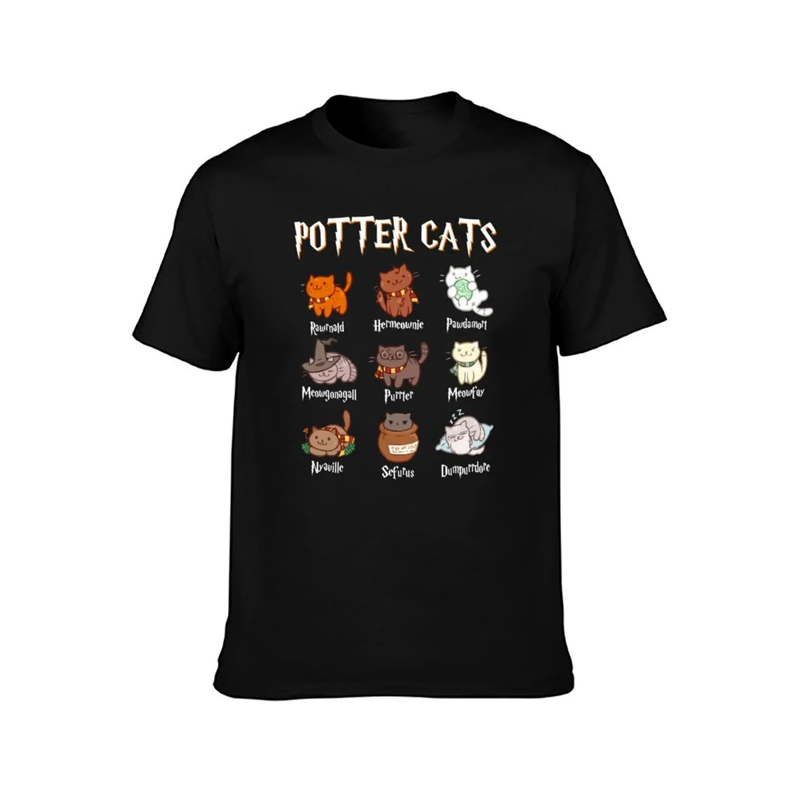 Best Seller Kitten Lovers - Potter Cats T-Shirt Summer Casual Cotton Tee Oversized Streetwear Tops Vintage Graphic Print