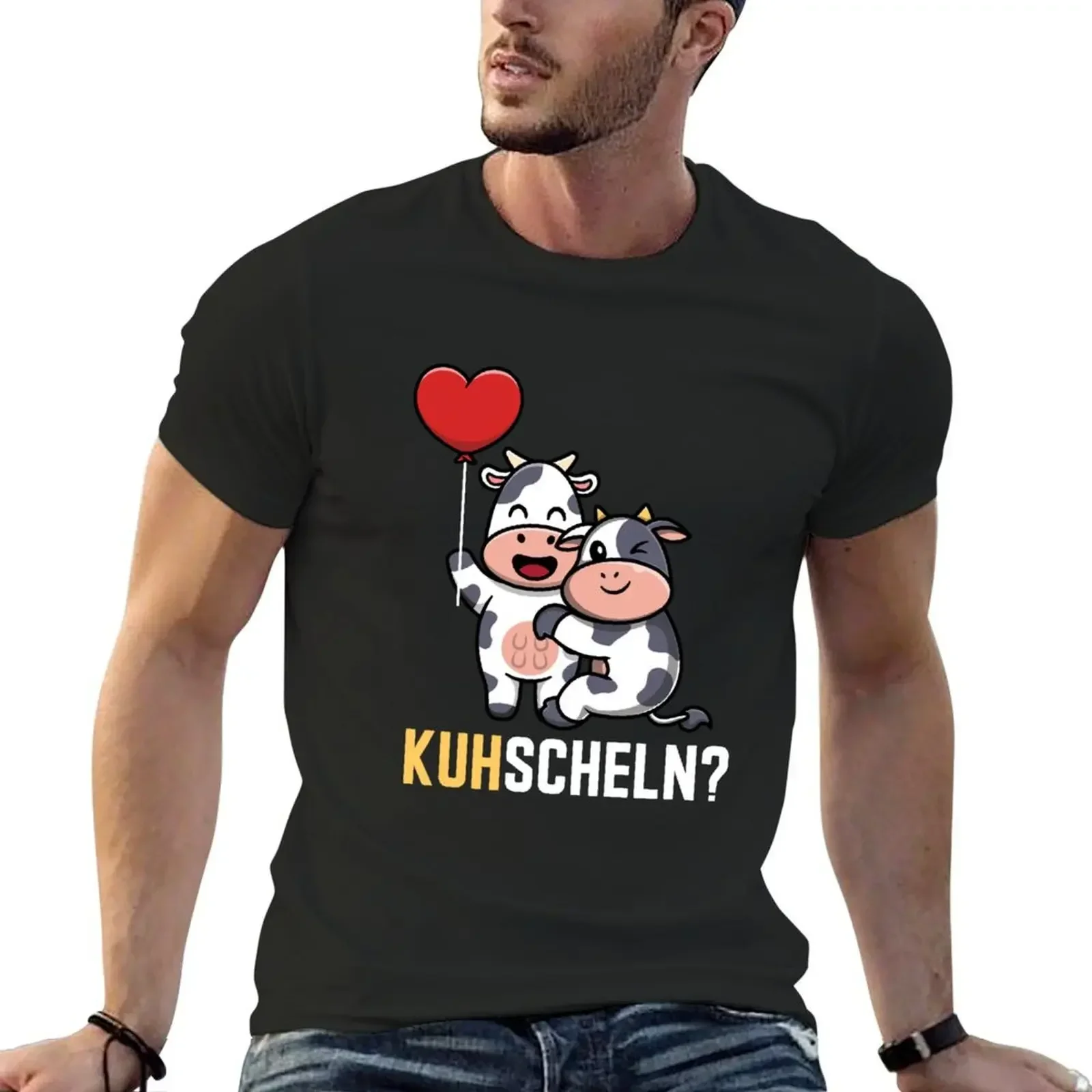 Kuhscheln Kuh Comic Landwirt Bauer Geschenk Bauernhof T-Shirt shirts graphic tee plus sizes sweat heavy weight t shirts for men