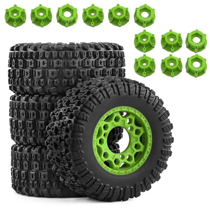 

1/10 Short Course Truck Wheel & Tire Set with Multi-Hex Adapters (12mm/14mm/17mm) - for ARRMA Senton/TRX Slash RC Car