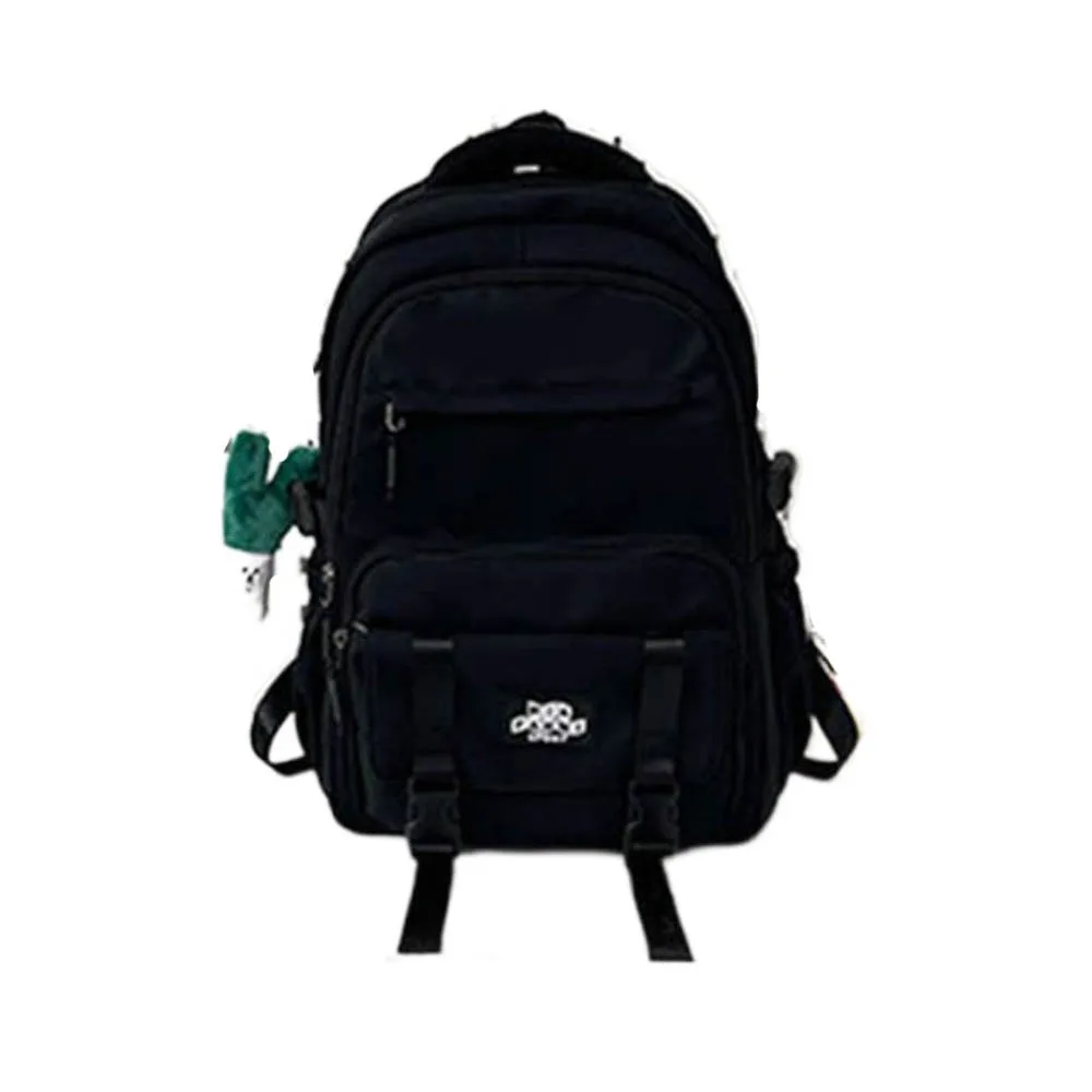 

Cute Nylon Large Student School Bag Waterproof Capacity Backpack Korean Style With Cute Pendants Schoolbag College Student