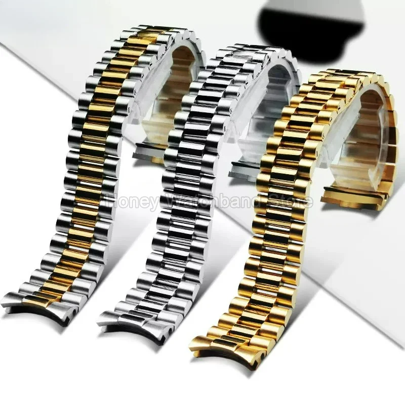 For Rolex Datejust Oyster Perpetual 20 21mm Exquisite Steel Watchband Seamless Curved Special End Office Business Commuter