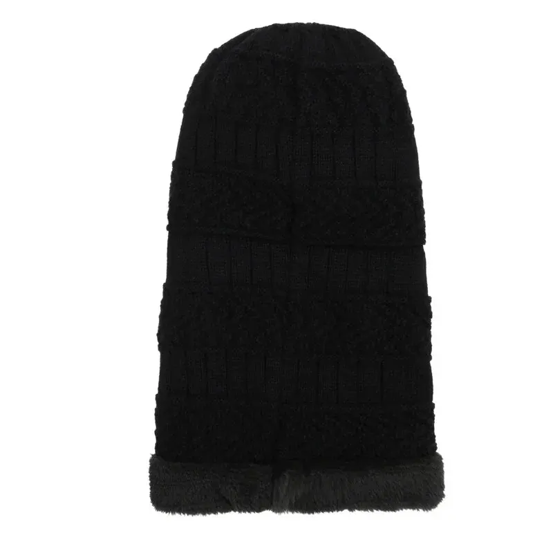 Hatsmen's Winter Plus Fleece Beanie, Outdoor Cycling, Cold Cover, Face Protection, Neck Protection, Warm Knitted One-Piece Hat