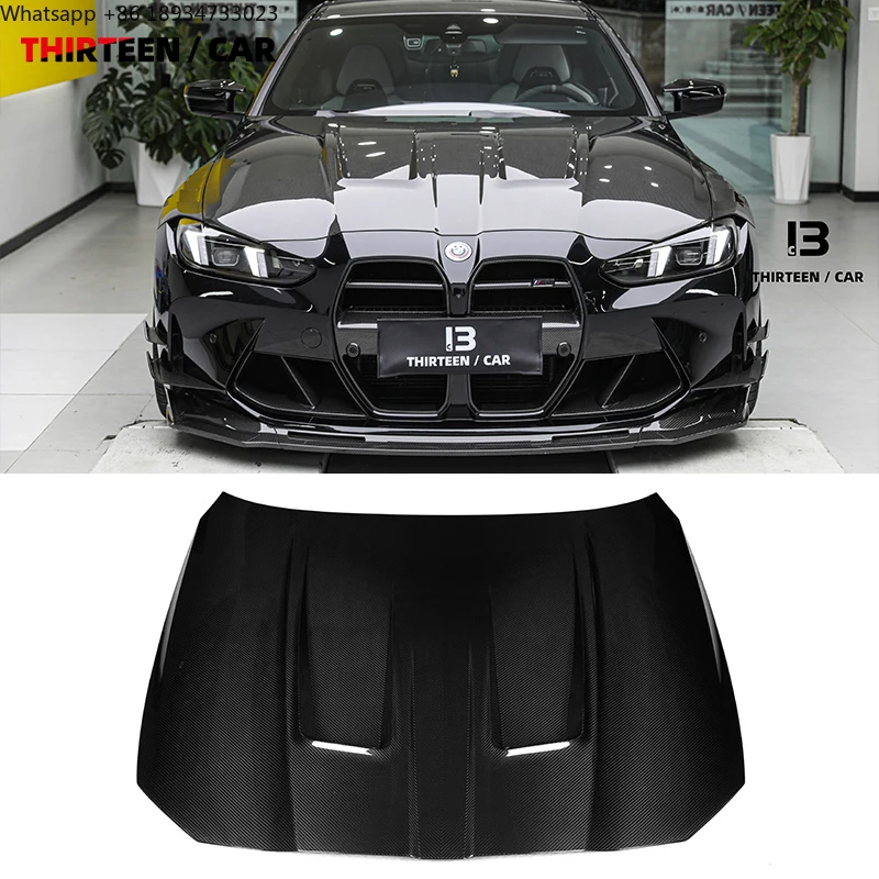 

Dry Carbon Fiber N Style Front Hood Engine Bonnet for BMW G80 M3 G82 M4 2021+ Replacement Carbon Fiber Engine Hood