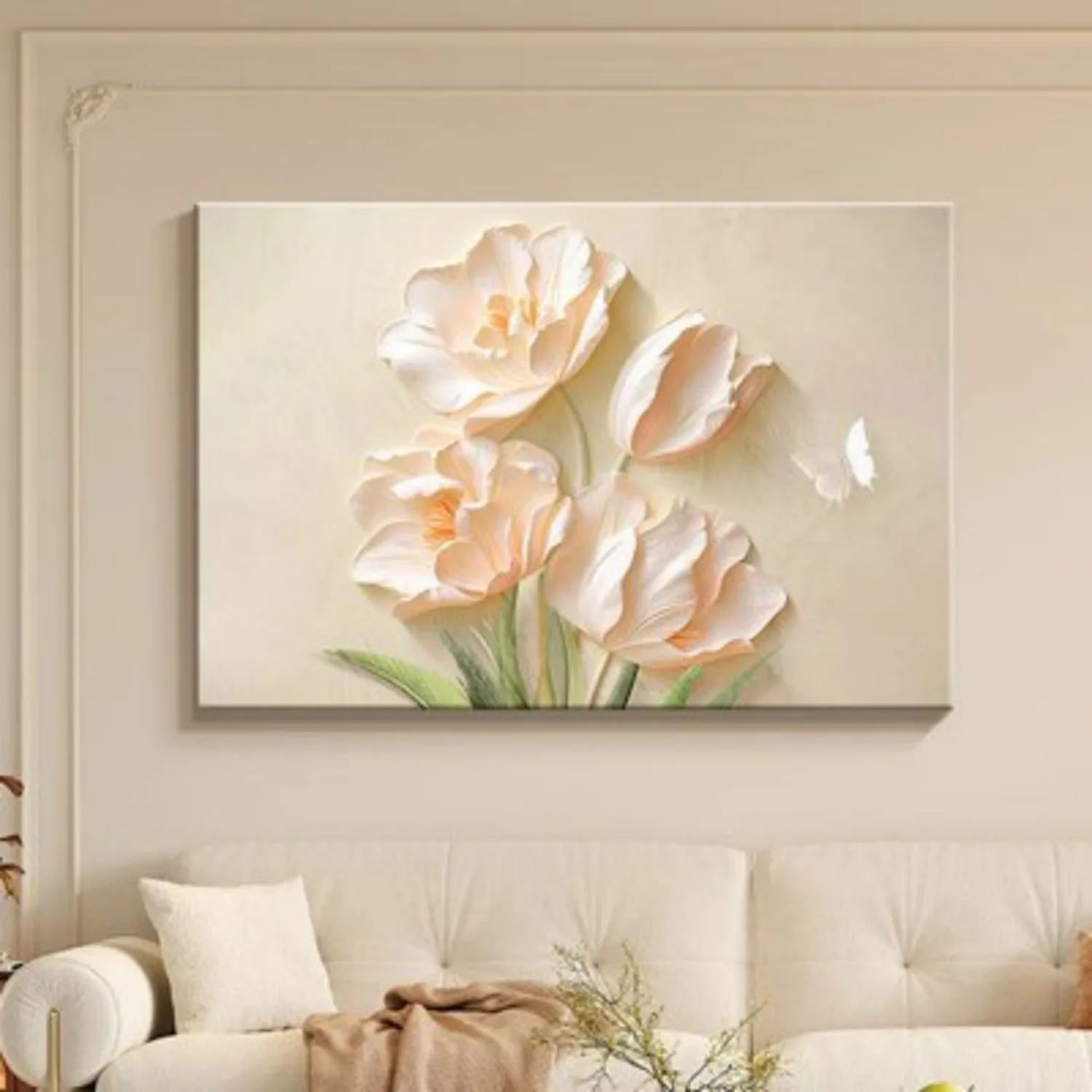 300529--Romantic Floral Hand Paint By Numbers Home Decoration Art