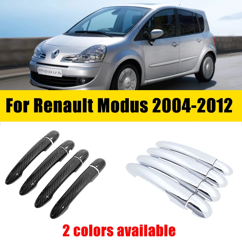 

Door Handle Cover Trim Chrome For Renault Modus 2004-2012 2005 2006 2007 2008 ABS Chrome Anti-scratch Luxurious Car Accessories