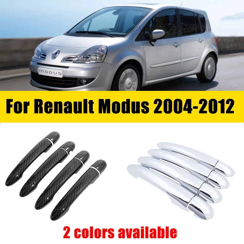 Door Handle Cover Trim Chrome For Renault Modus 2004-2012 2005 2006 2007 2008 ABS Chrome Anti-scratch Luxurious Car Accessories