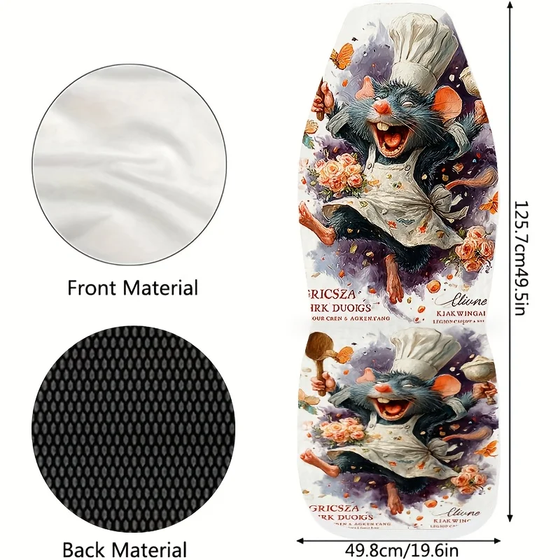 Set Of 2 Chef Mouse Printed Car Seat Covers, Easy To Clean, Unisex Front Seat Protectors For Cars, Stylish Automotive Additions,