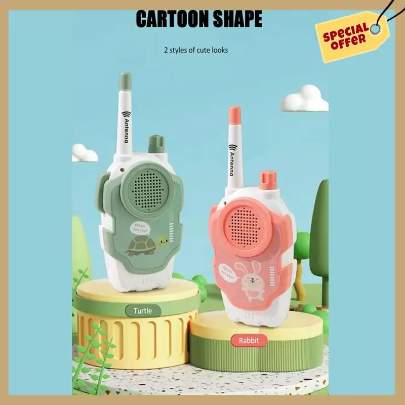 Rendimiento estable-Walkie Talkie para niños Walkie Talkie inalámbrico de dibujos animados 300M plástico portátil teléfono para niños Walkie Talkie juguete intercomunicador