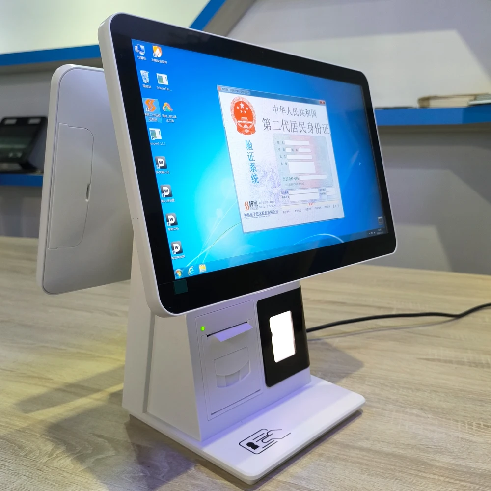 15.6 Inch Smart Cashier POS System with ID Card Scanner and Printer