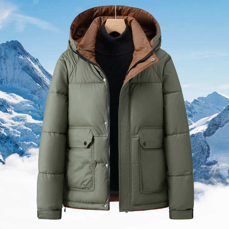 Winter Men Ski Jacket Coat Male Windbreaker Puffer Cotton Down Parka Thick High Quality Overcoat Fashion Hooded Oversize