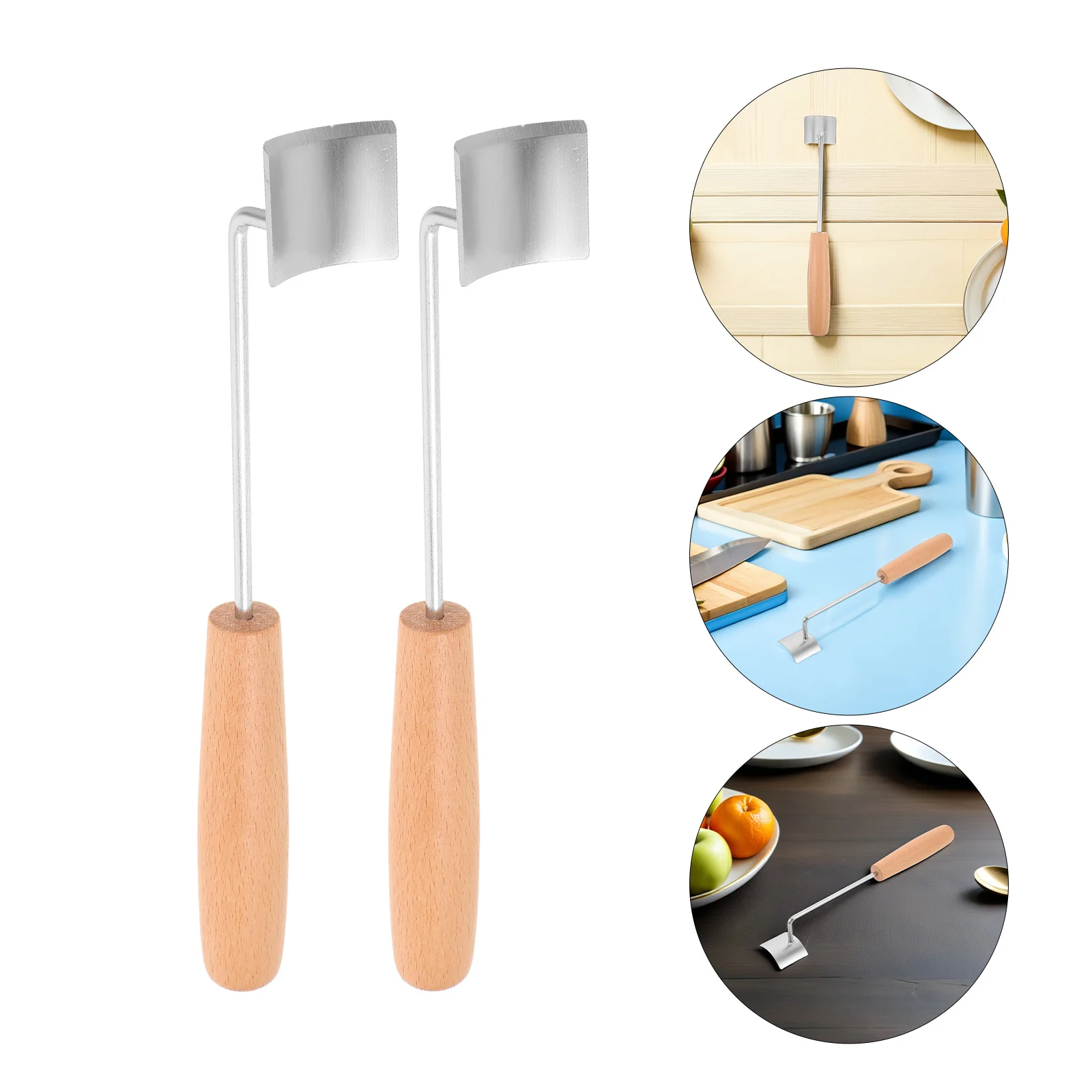 

2Pcs Corn Cob Peeler Wood Handle Stainless Steel Corn Kernel Remover Manual Kitchen Stripper Gadget Tool Household Chestnut