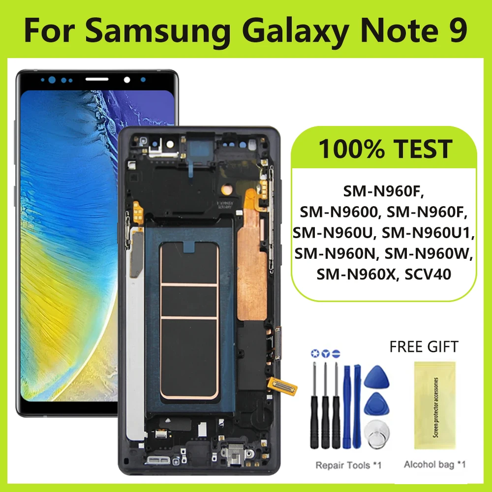 

AMOLED for Samsung Galaxy Note9 N960F Lcd Display Digital Touch Screen with Frame for Samsung Galaxy Note 9 Screen Assembly