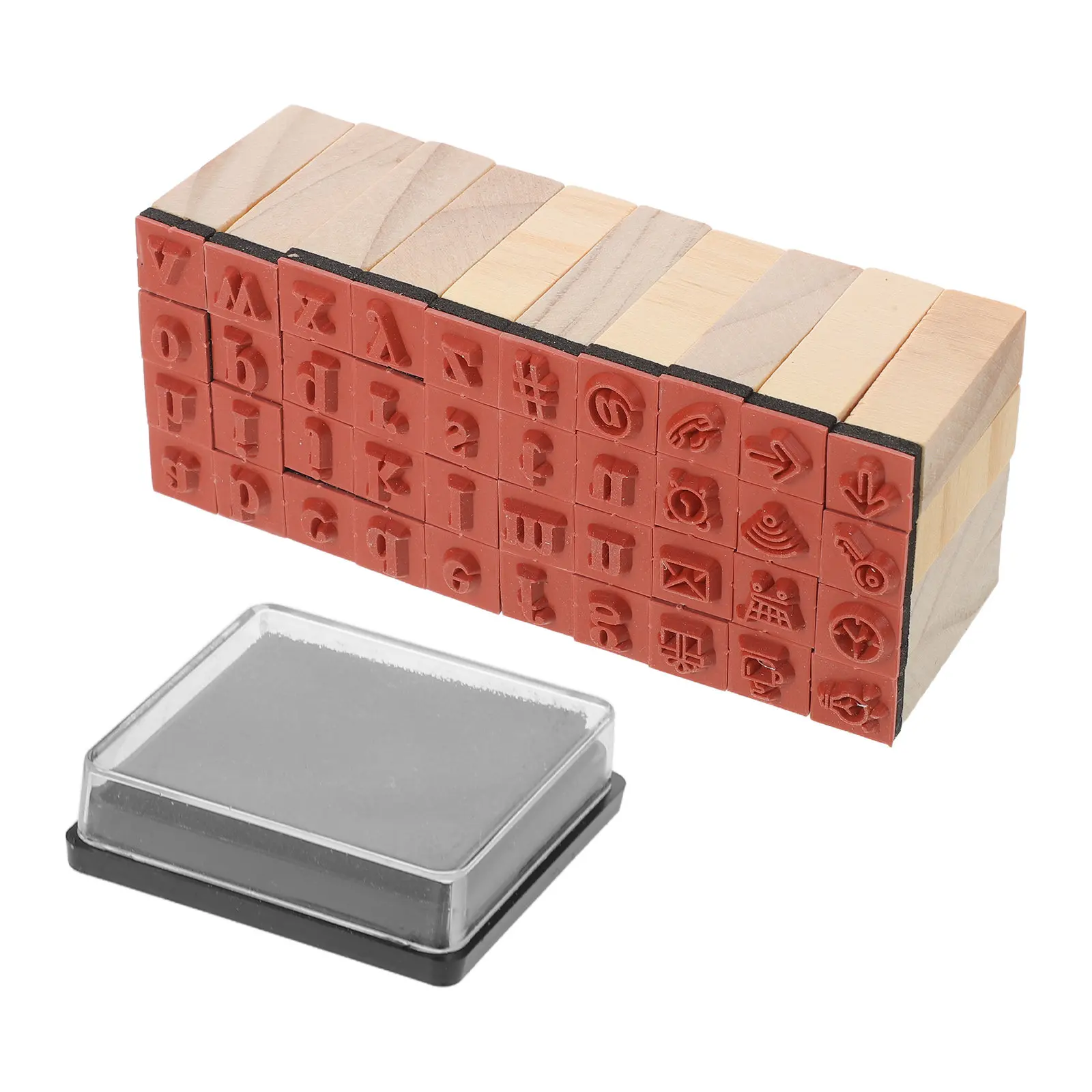 

1Set Alphabet Stamps Mini Wood Letter Stamps 0.4 Inch Decorative Wooden Stamp Set for DIY Card Making Journaling Scrapbooking