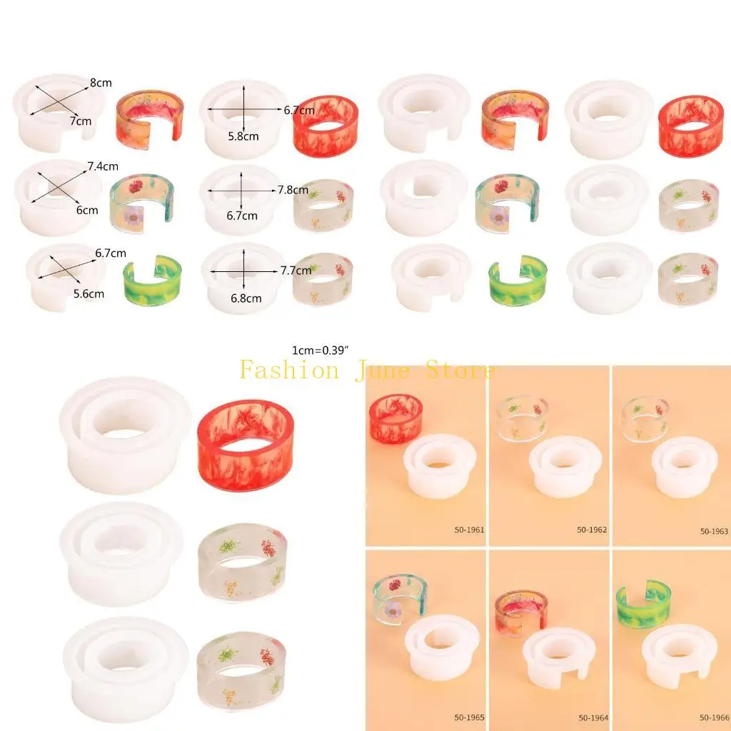 N5KA Bracelet Silicone Mould Open Design Bangle Mould Hand Resin Craft Jewelry Making