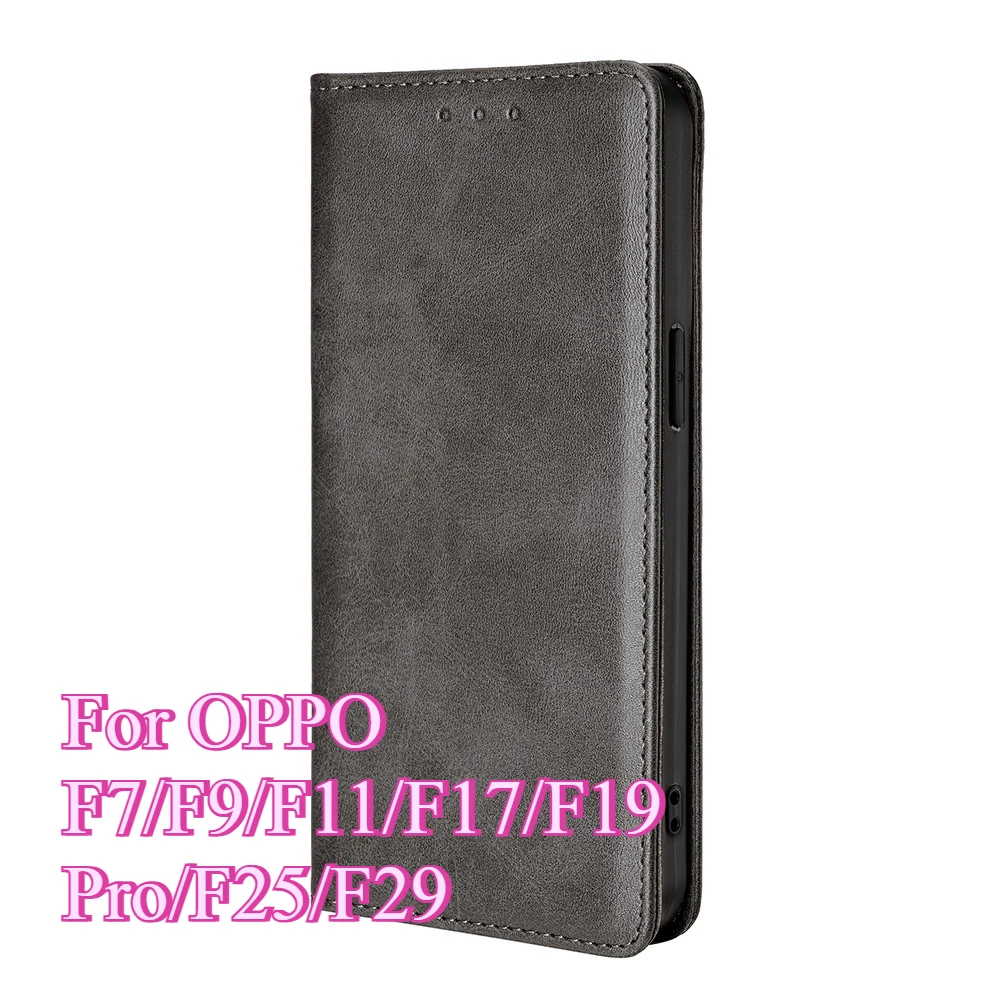 

Wallet Cover Flip Case for OPPO F7 F9 F11 F17 F19 Pro Cases Kickstand Coque F25 F29 5G Pro Card Slot Case Luxury Hard Shell
