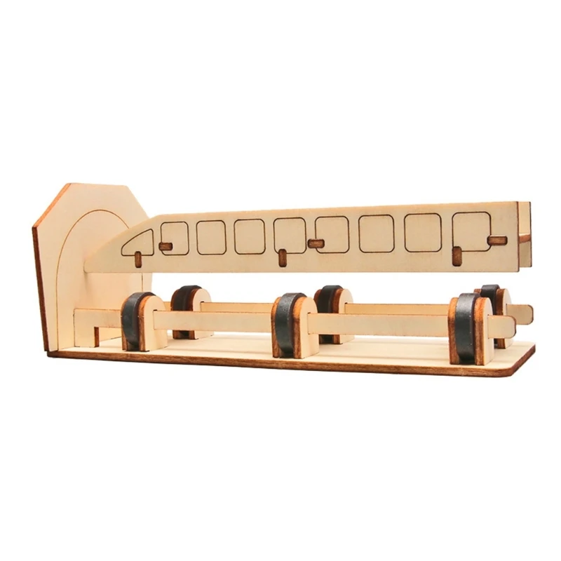 Children Educational Science Toy Assembly Wooden Levitation Train Model