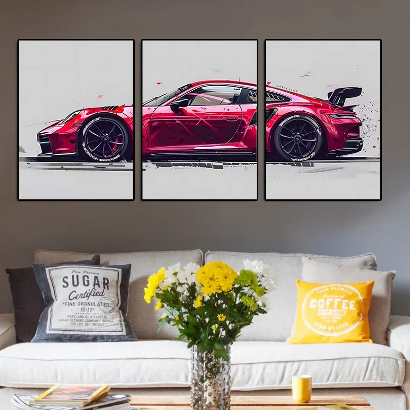 3Pcs Supercar Posters Sports Cars Print Famous Cars Canvas Painting Wall Print Picture Living Room Home Decor Birthday Gift