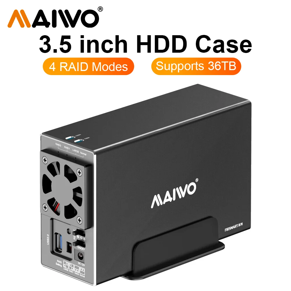 

MAIWO 2.5/3.5 Inch SATA RAID HDD Docking Station Dual Bay External Hard Drive RAID Enclosure USB3.0 Up to 5Gbps Capacity Case