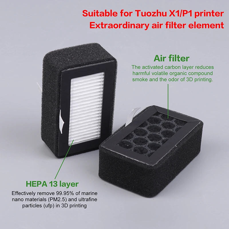 1/2/3Pcs Upgrade For Bambu Lab X1C P1S P1P Filter HEPA 13 + Activated Carbon Combo Air Filter Ultra Replacement
