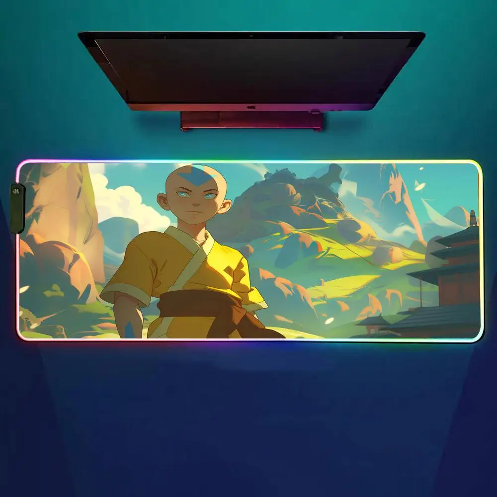 

Cartoon Avatar The Last Airbender Mouse Pad RGB Gaming Mouse Pad Desk Mat HD Gamer Large LED Light XXL MousePads