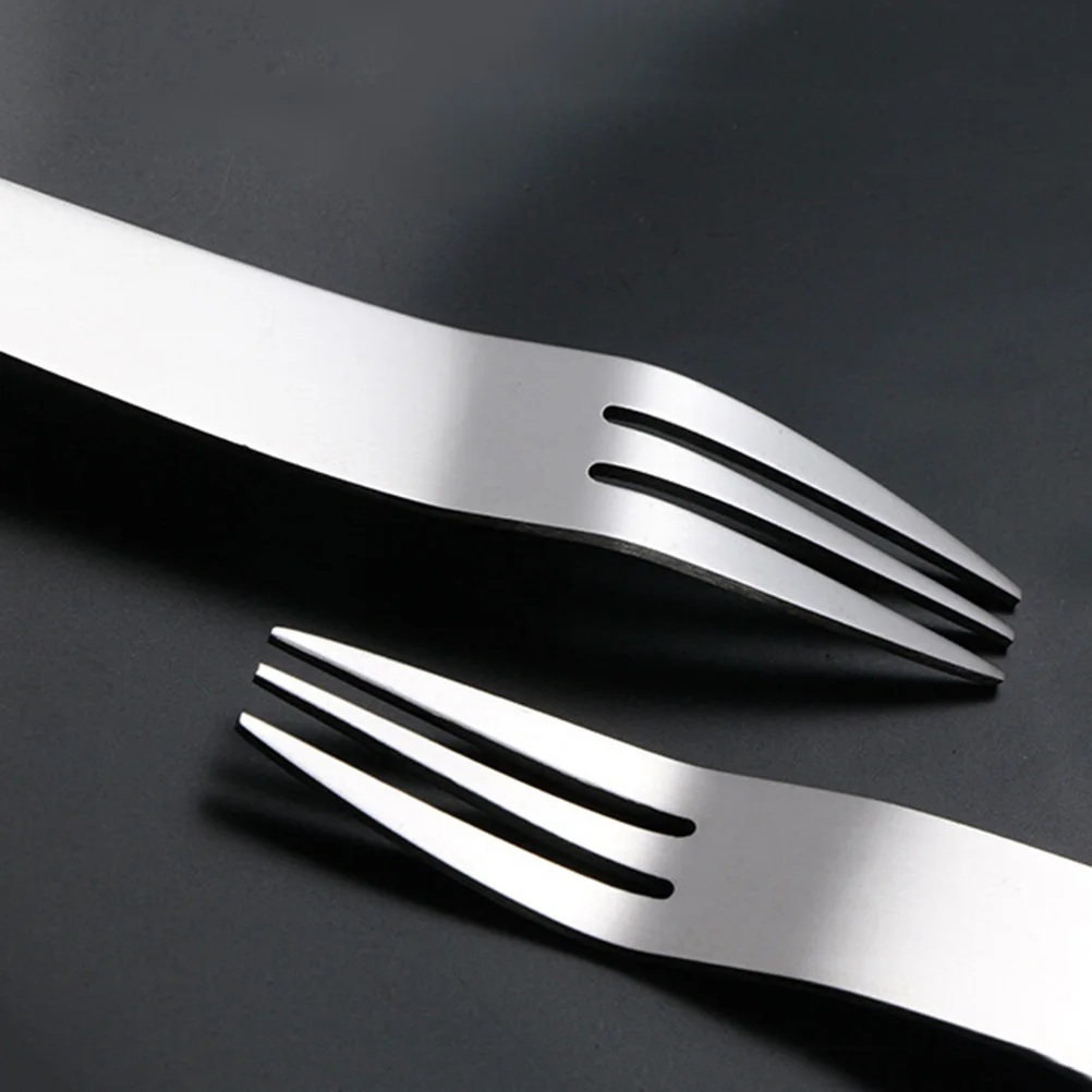 

6Pcs Stainless Steel Fruit Forks Set Flatware for Home Dining Cafe Restaurant Cake Dessert Salad Cake Forks