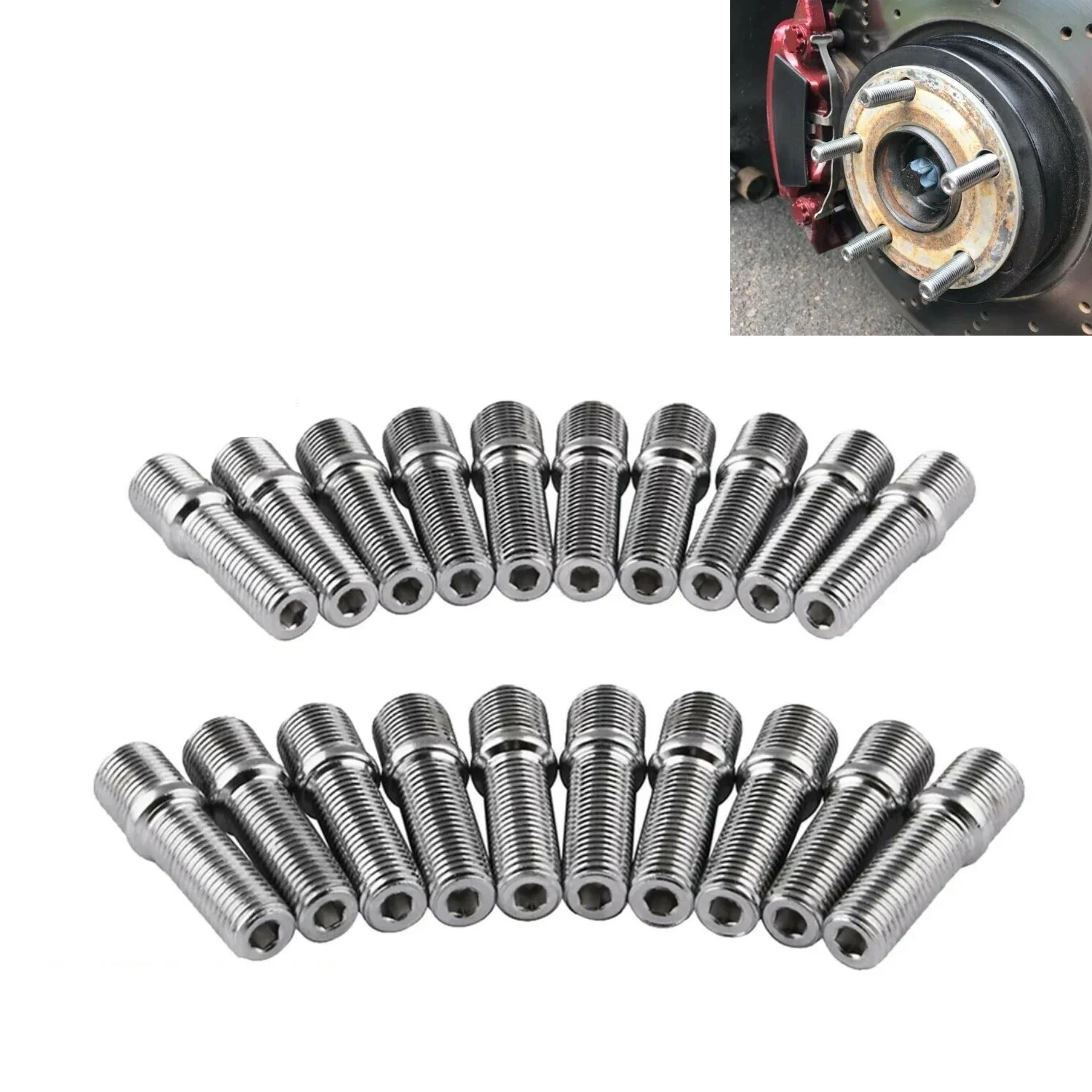 1 Piece Extended Wheel Studs Conversion Tall Lug Bolts Screw Adapter Kit High Quality (M12x1.25,M12x1.5,M14x1.25,M14x1.5)