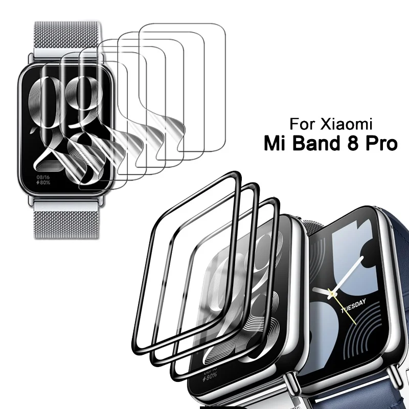 ฟิล์ม TPU อ่อนและตัวป้องกันหน้าจอ PMMA สําหรับ Xiaomi MiBand 8 Pro Mi Band 8 Pro