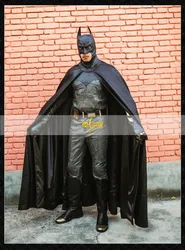 Bat Superhero Costume for Adult, Dark Superhero Knight Jumpsuit Cloak with Bat Mask Cosplay Halloween Costume Party Outfit