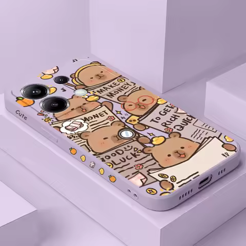 Academic Capybara Phone Case For Xiaomi Poco F8 F7 X7 X6 F6 M6 M5 M5S F5 X5 F4 X4 M4 F3 M3 X3 Pro 4G 5G GT Silicone Cover