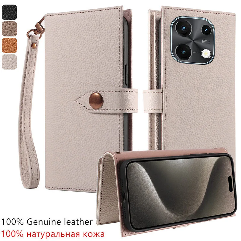 

Премиум-чехол-кошелек из 100% натуральной кожи с отделением для карт для Umidigi Note 100 4G 100A, магнитная кнопка, защита от падения, чехол для телефона