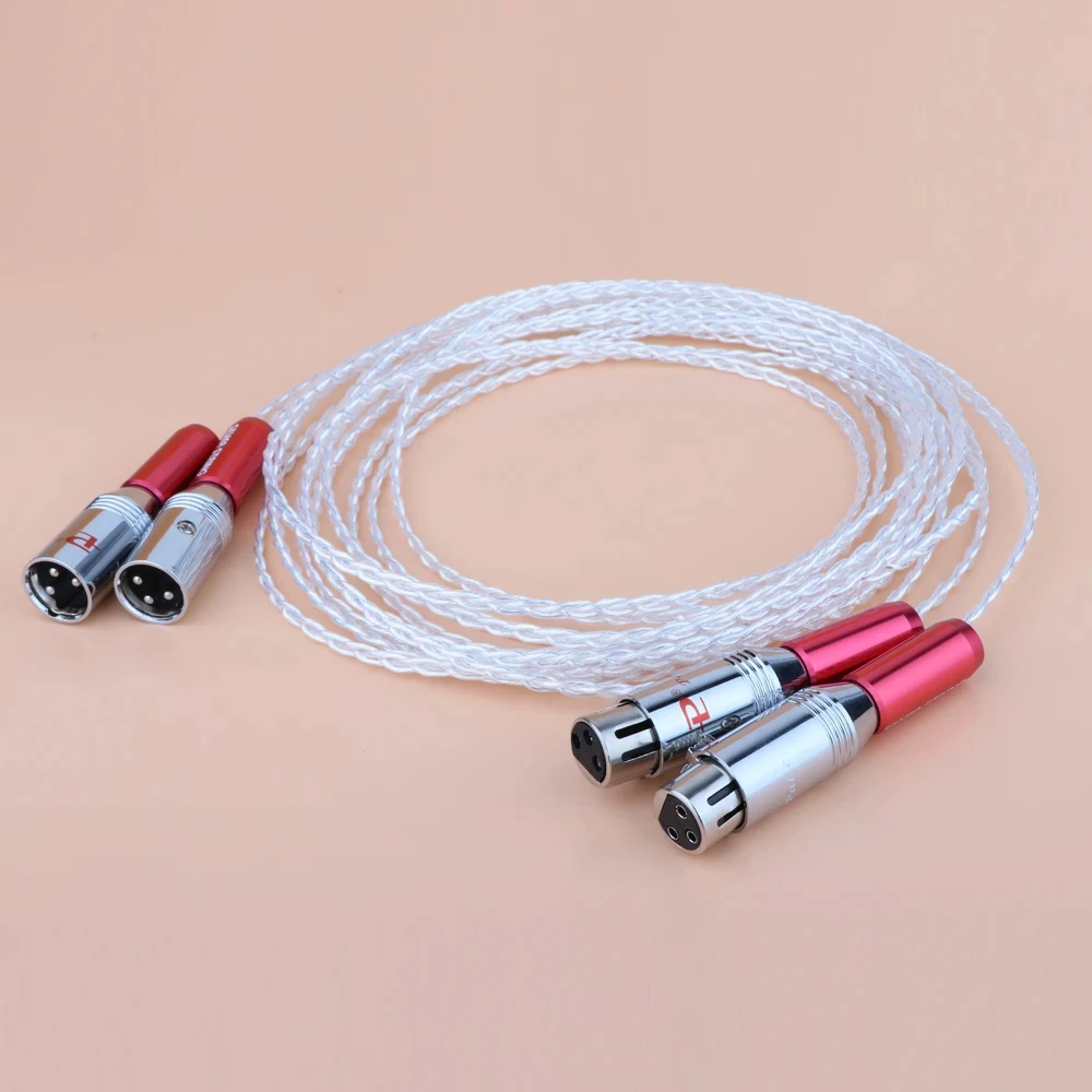 

Hi-End 3AG OCC Audio Cable Hifi Interconnect Lines with Rhodium-plated XLR Maler to Female Plug for Amplifier CD Player